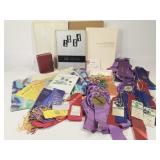 Indiana 4H Fair Ribbons, Sterling Pin, Yearbooks