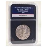 1942 Walking Liberty Half Dollar, BU / UNC
