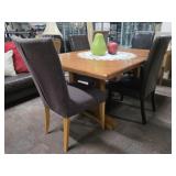Trestle Table, Chairs & Faux Fruit