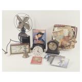 Antique Kwikway Fan, Vintage Desk Clocks