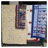4 Handmade Quilts: Noah's Ark, Floral & More