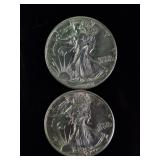 1941 & 1941 D Walking Liberty Half Dollar, UNC