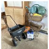 Rod Iron Planters, Broadcast Spreader, Gardening