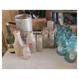 Canning Ball Jars, Vintage Milk Bottles, Milk Rack