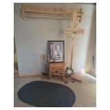 Rustic Cabin Themed: Coat Rack, Rugs, Quilt Shelf