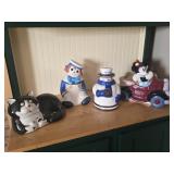 Cookie Jars: Disney, Raggedy Ann, Cat