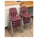 10 Virco Children's Chairs: Plastic & Metal Base