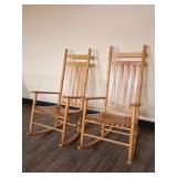 (2) Wooden Rocking Chairs