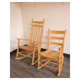 (2) Wooden Rocking Chairs
