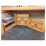 (2) Community Playthings Wooden Bookcases & Bench