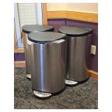 3 Simple Human Stainless Steel Trashcans