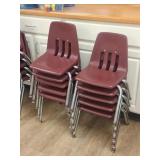 10 Virco Children's Chairs: Plastic & Metal Base