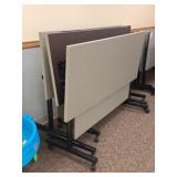 4 Mobile Tilting Top Tables w/ Drop Leaf