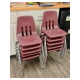 10 Virco children's Chairs: Plastic & Metal Base