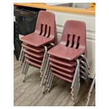 10 Virco children's Chairs: Plastic & Metal Base