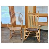 (2) Wooden Rocking Chairs