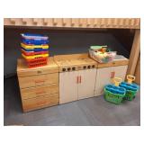 3 pc Community Child's Wooden Kitchen Play Set