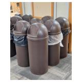6 Rubbermaid Trash Receptacles w/ Lids
