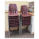 14 Virco Children's Chairs: Plastic & Metal Base