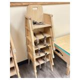 (5) Commercial Wooden Daycare High Chairs