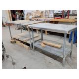 2 Commercial Stainless Prep Tables
