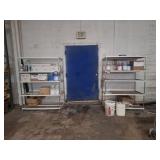 2 Metal Shelves & Industrial Cleaning Supplies