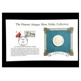 1878 CC Morgan Silver Dollar w/ Centennial Stamp