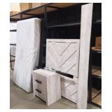 Twin Memory Foam Mattress Set, Frame, Night Stand