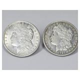 1921 & 1921 D Morgan Silver Dollars, UC