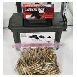 Plastic Ammo Can w/ 223 REM Rifle Cartridges