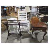 Cracker Barrell Rocker, TV Trays, Quilt Rack