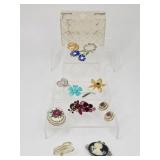 Vintage Brooches: W. German, Cameo, Juliana