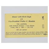 Vintage 1980 Vice-President Mondale Event Ticket