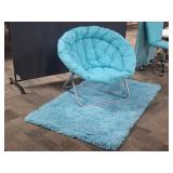 Pottery Barn Teen Saucer Chair & PBT Rug