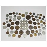 Foreign Coins & US Wheat Pennies: 1874 - 1960