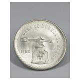 1980 Mexican 1oz Silver Mexican Coin
