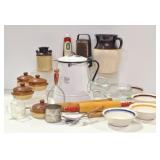 Primitives, Stoneware, White Granite Pitcher