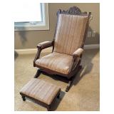 Antique Platform Rocker w/ Stool