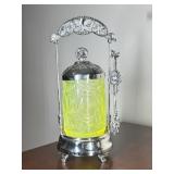 Pickle Caster with Uranium Glass Cylinder