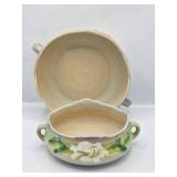 2 Roseville Pottery Gardenia Console Bowls