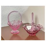 2 Fenton Glass Baskets