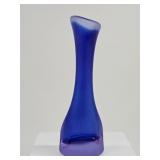 Bohemia Glass Matte Blue Swung Style Vase