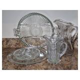 Vintage Glass Pitchers & Serving Trays