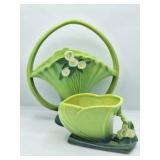 2 Roseville Mock Orange Pottery Pieces