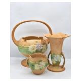 3 Roseville Cosmos Pottery Pieces