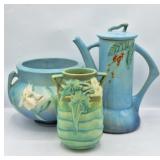 3 Roseville Pottery: Wincraft, Iris & Luffa
