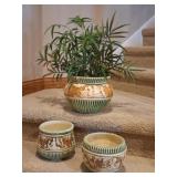 3 Roseville Pottery Donatello Planters