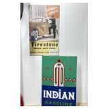 Indian and Firestone Advertising Signs