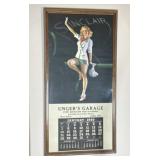 Framed Sinclair Unger's Garage Calendar
