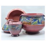 4 Roseville Pottery Baneda Pieces